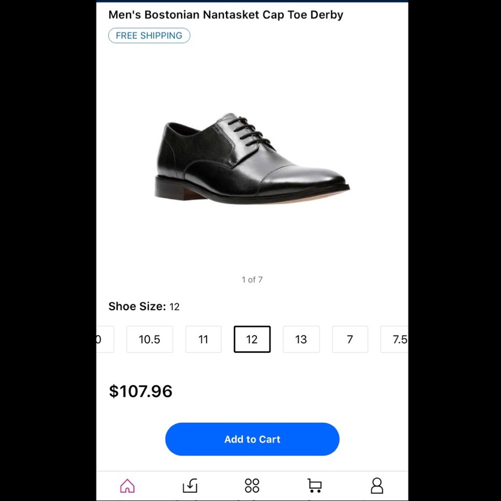 Men’s leather Bostonian Nantasket cap toe Derby